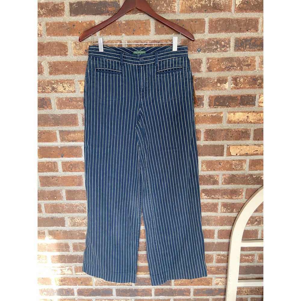VTG Deadstock Lauren Jeans Co 90s/ Y2K Wide Leg Linen Blend Pinstripe Pants